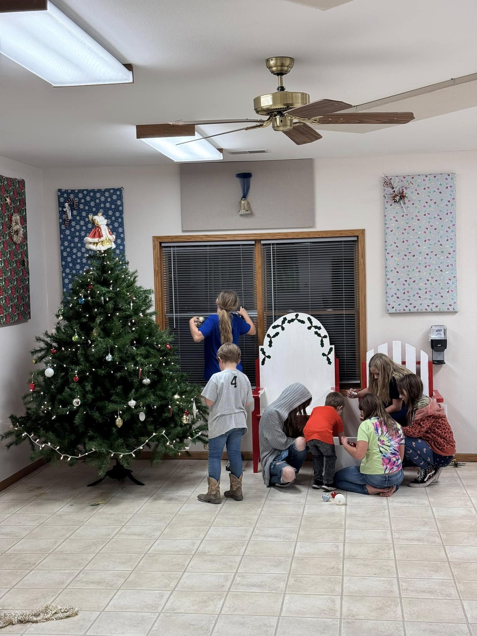Christmas decorating at the club